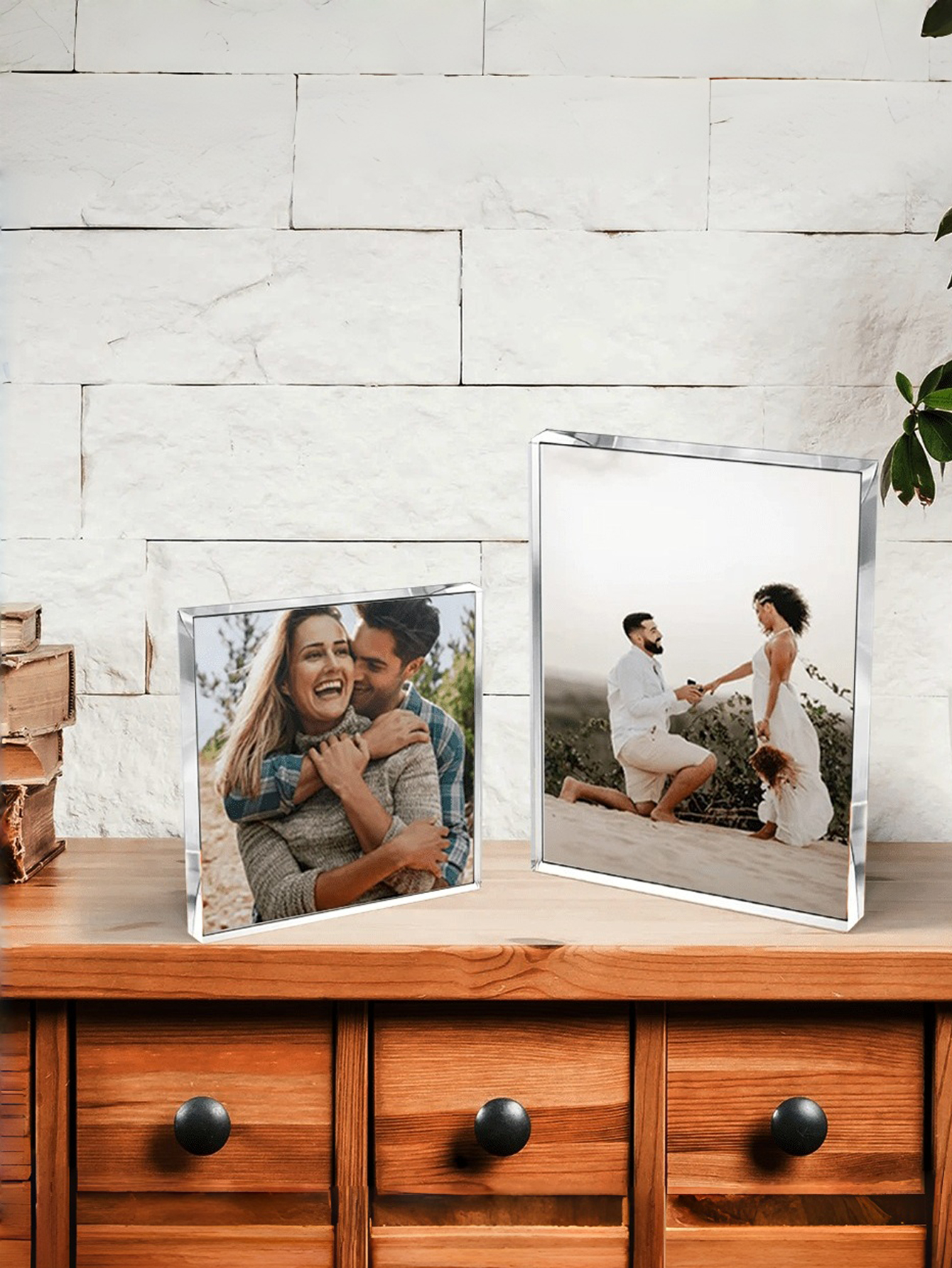 1 Personalized Acrylic Photo Block Decor - Customize your favorite memories. The perfect gift for anniversaries, birthdays, weddings, and graduations.